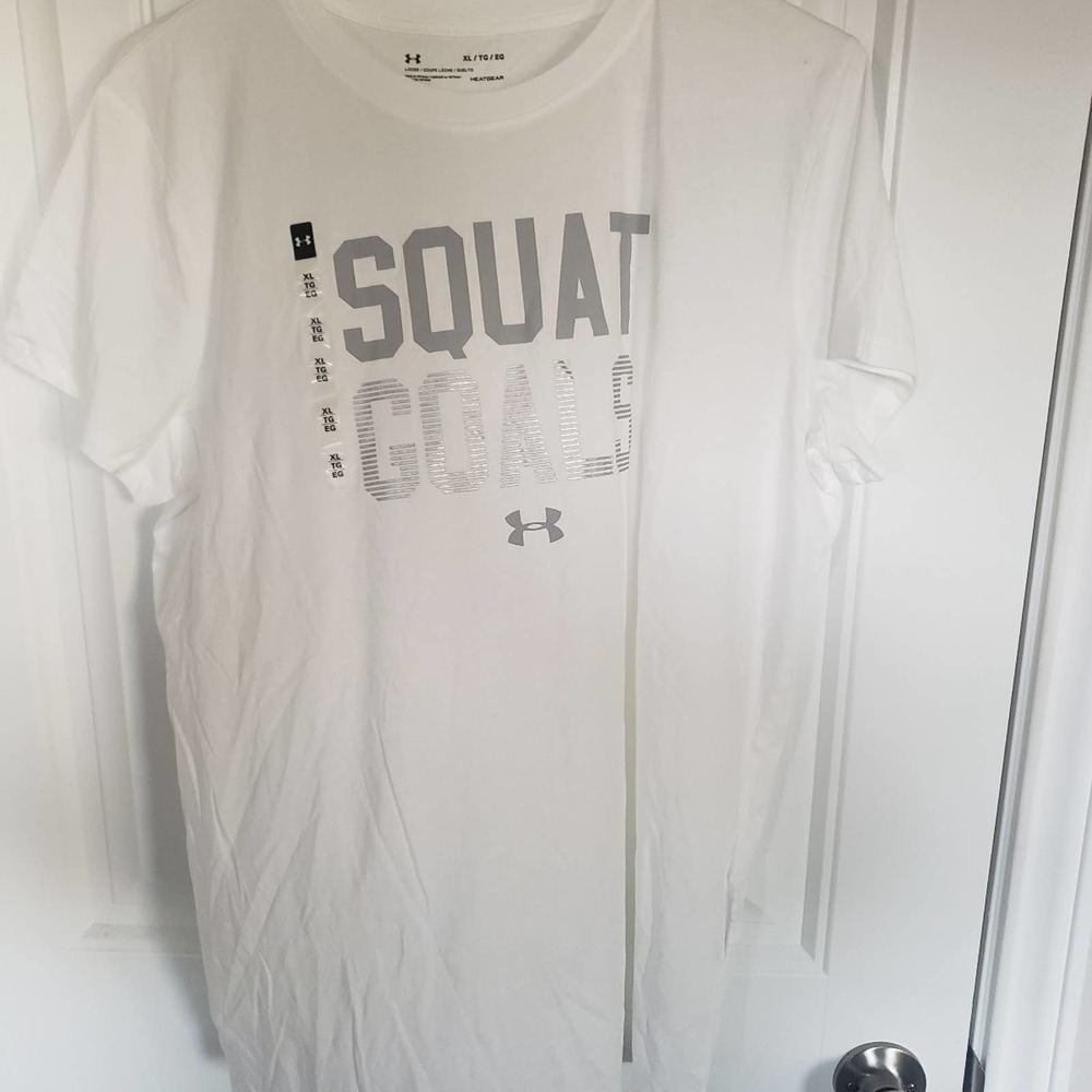 Nwt Under Armour squat goal white shirt size XL
